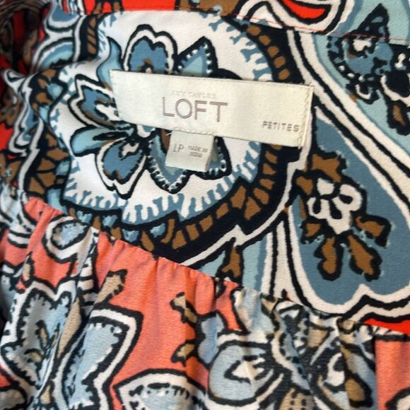 Ann Taylor LOFT Retro Floral Sheath Dress LP Boho Office Madmen Dinner Party Wed - Picture 9 of 10